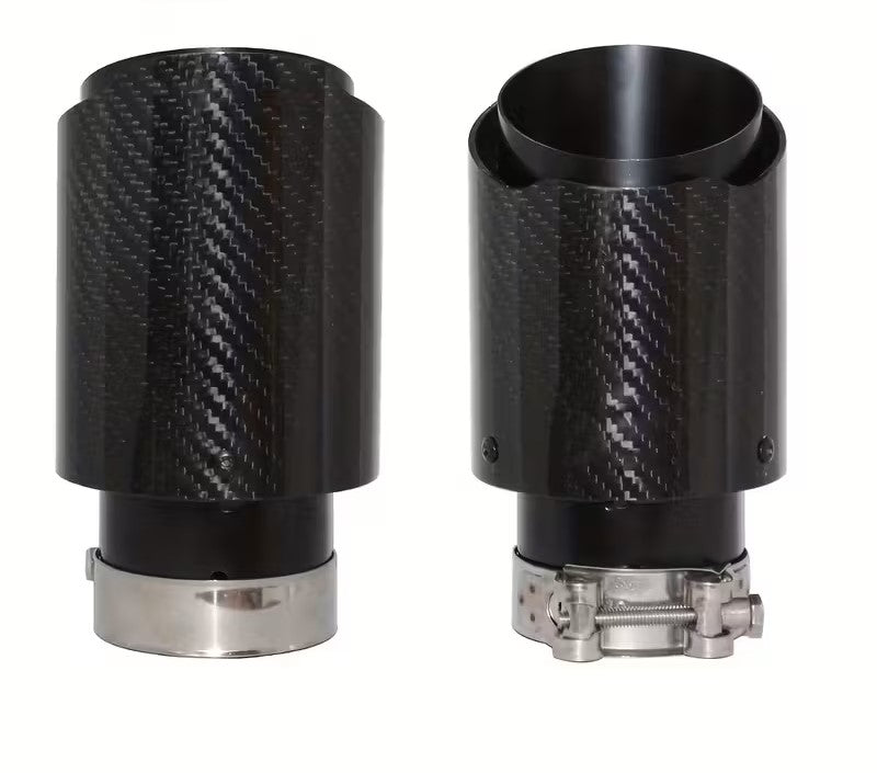 EMBOUT D'ÉCHAPPEMENT CARBON UNIVERSEL - VENDU A LA PIECE - IN: 60-63MM - EXT: 80MM MPARTS AUTO