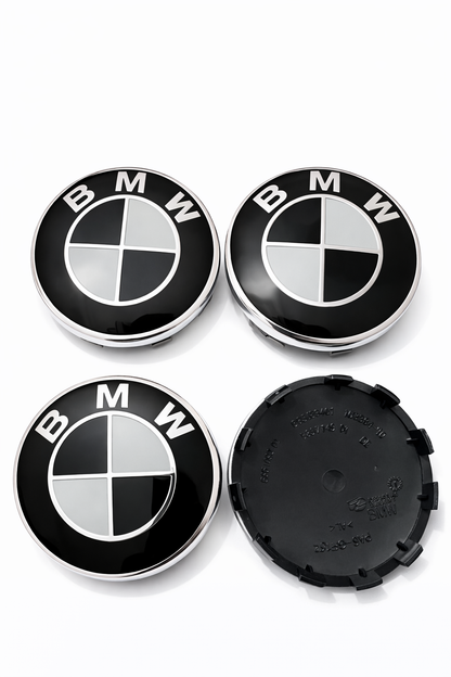 4 caches moyeux noir et blanc bmw 68mm 60mm 56mm MPARTS AUTO