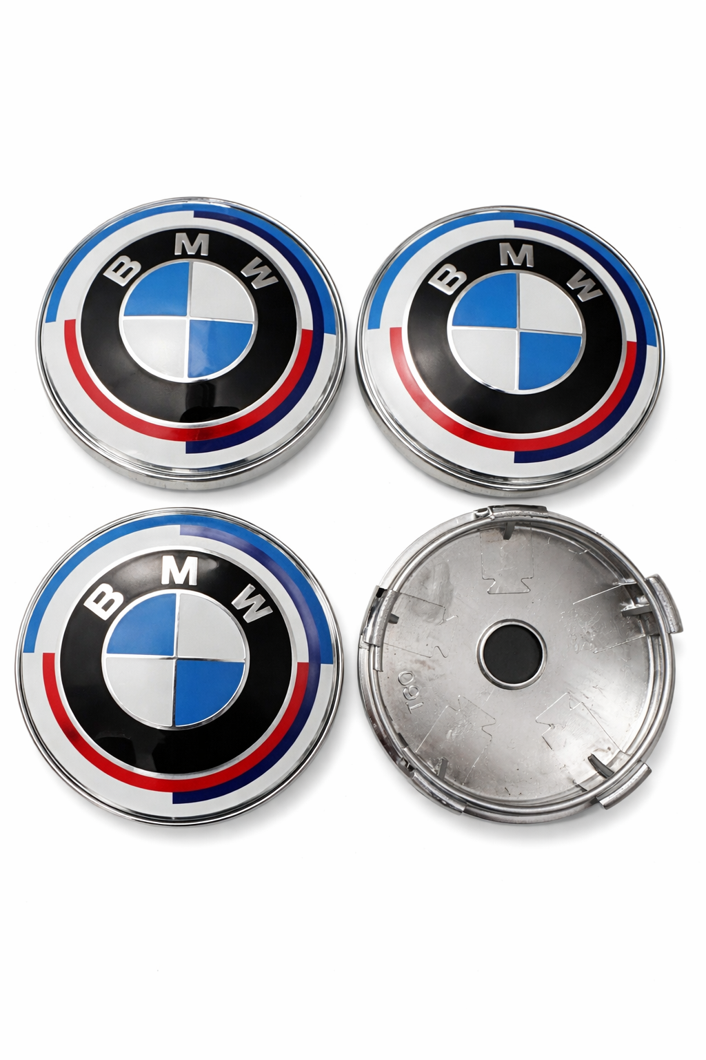 4 caches moyeux bmw 50ème anniverssaire 68mm 60mm 56mm MPARTS AUTO
