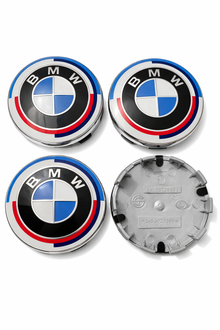 4 caches moyeux bmw 50ème anniverssaire 68mm 60mm 56mm MPARTS AUTO