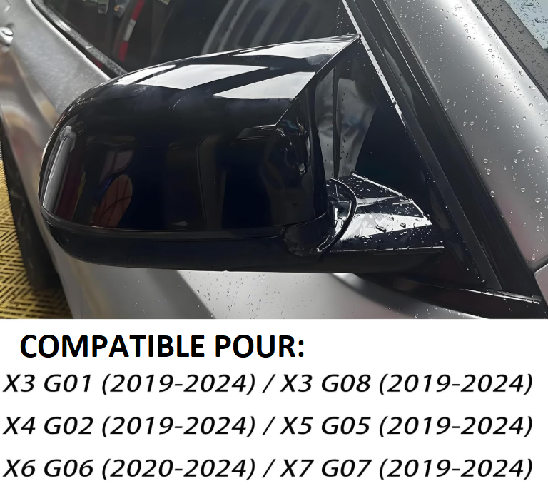 Coque de rétroviseur noir brillant bmw X3 X4 X5 X6 2018-2020 MPARTS AUTO