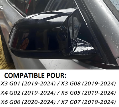 Coque de rétroviseur noir brillant bmw X3 X4 X5 X6 2018-2020 MPARTS AUTO