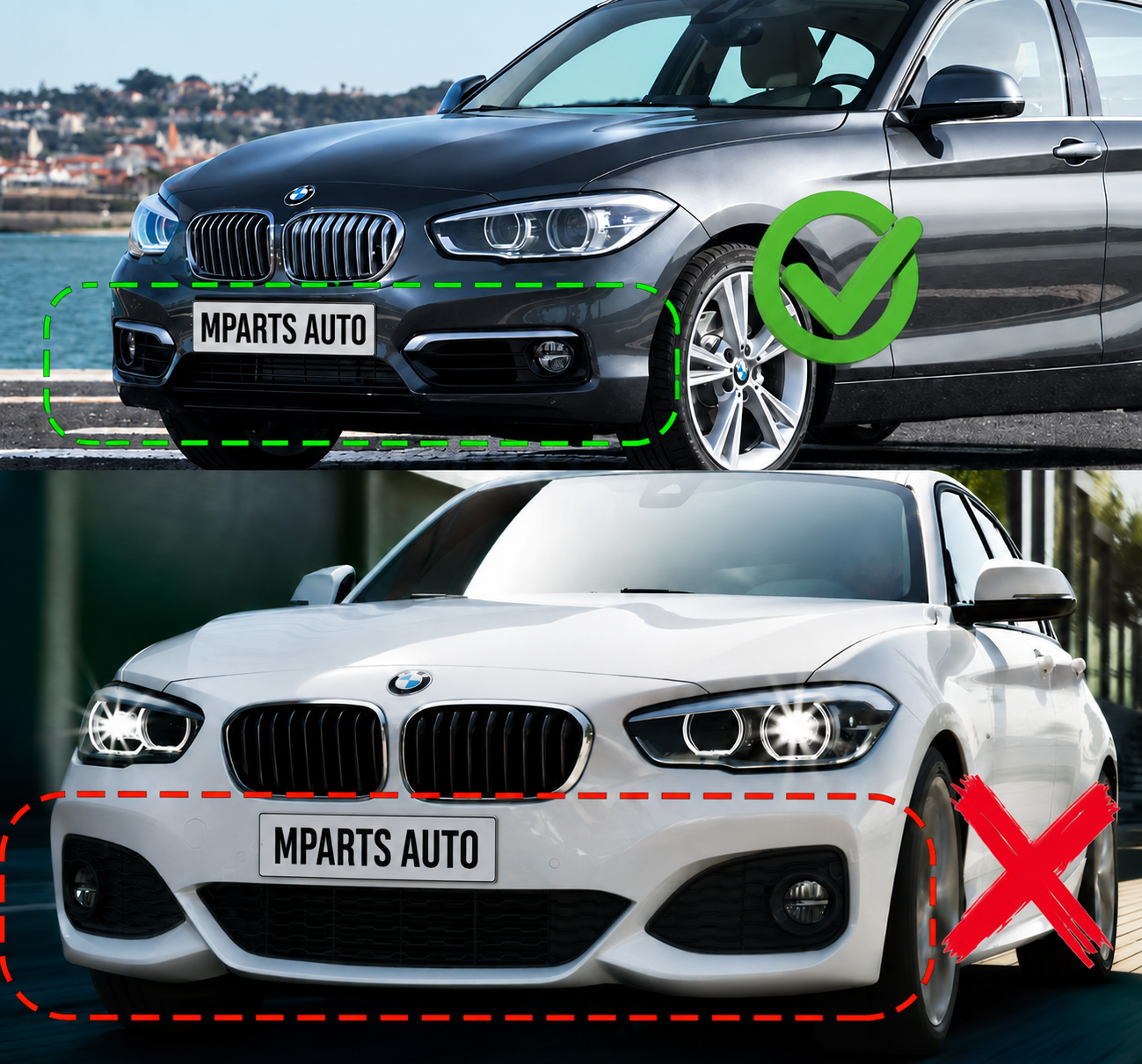 Lame avant noir brillant pour BMW série 1 F20 F21 2011 – 2019 MPARTS AUTO