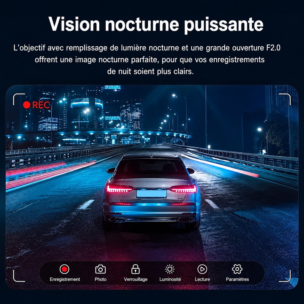 Dashcam 1080P, vision nocturne, G-Sensor MPARTS AUTO