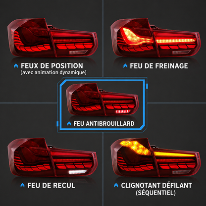 Feux arrières pour Série 3 F30 F35 F80 Berline 2012-2018 MPARTS AUTO