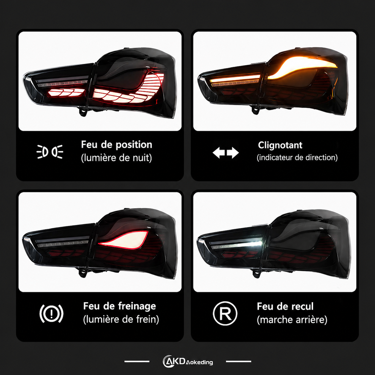 Feux Arrières LED BMW F20 F21 2015-2018,  avec Feux de Jour (DRL) et Clignotants MPARTS AUTO