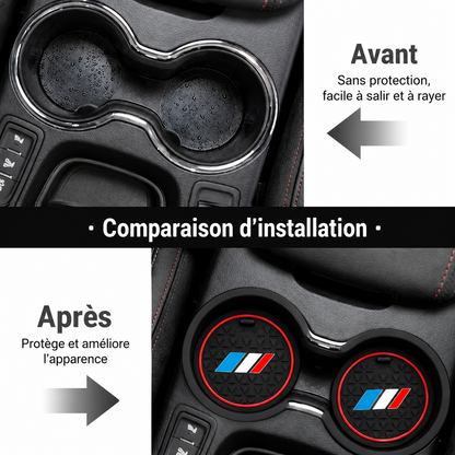 Lot de 2 inserts pour porte-gobelets en cuir MPARTS AUTO