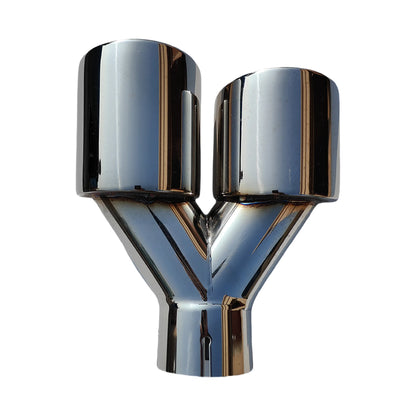 Embout d'échappement double sortie - Chrome