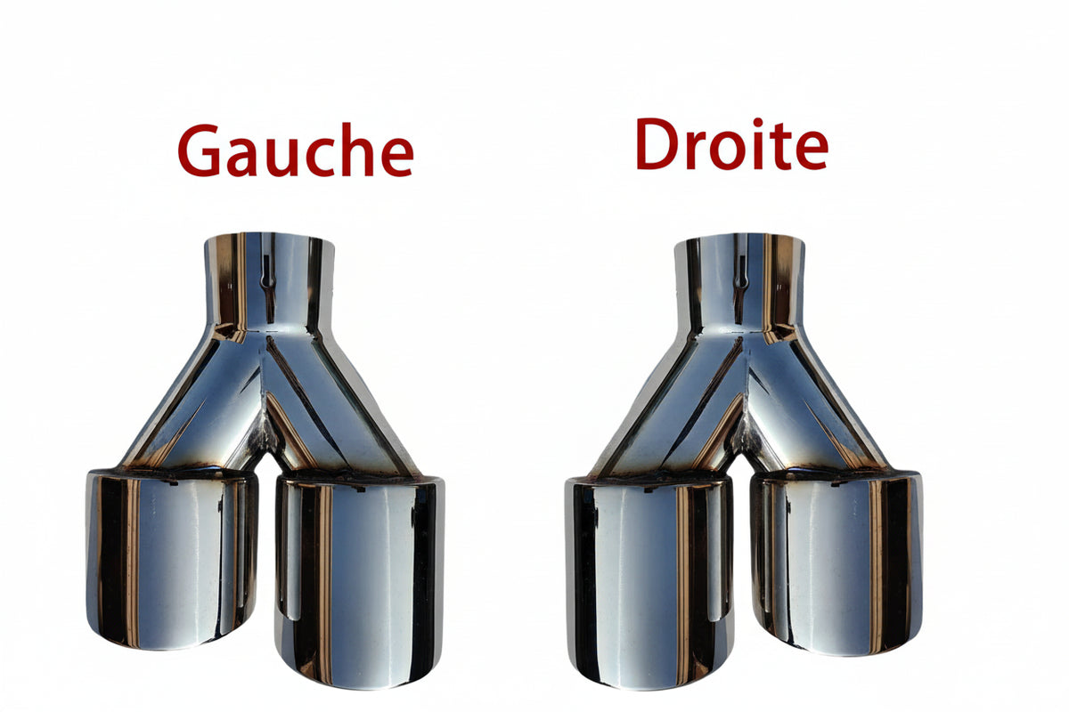 Embout d'échappement double sortie - Chrome