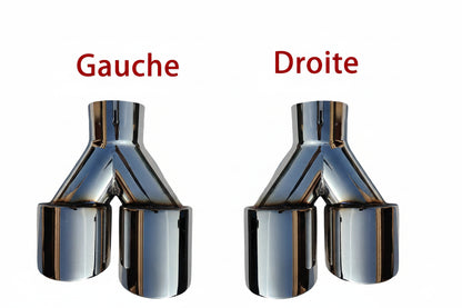 Embout d'échappement double sortie - Chrome