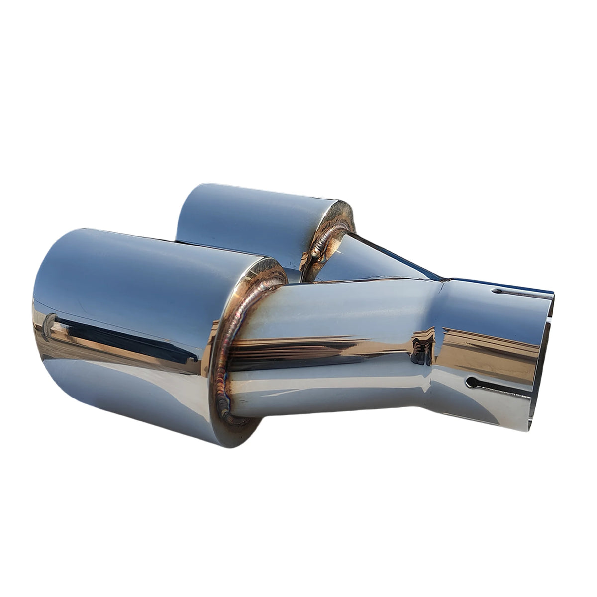 Embout d'échappement double sortie - Chrome
