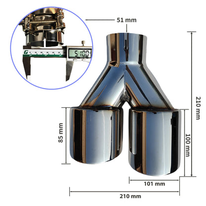 Embout d'échappement double sortie - Chrome