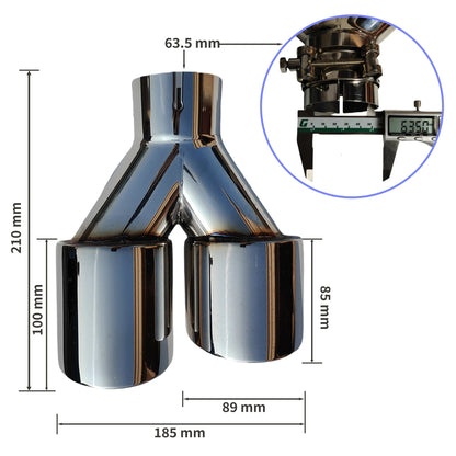 Embout d'échappement double sortie - Chrome