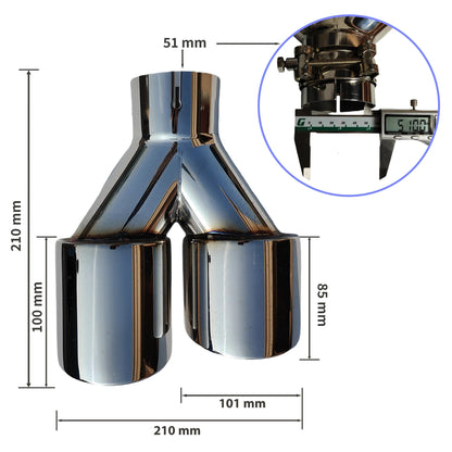 Embout d'échappement double sortie - Chrome