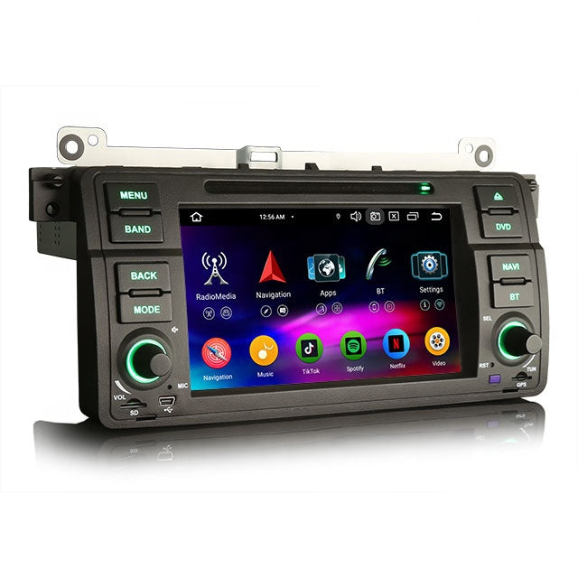 Autoradio 4+64G 7'' carplay et android auto GPS, Wifi,4G, FM, pour BMW 3 E46 MPARTS AUTO