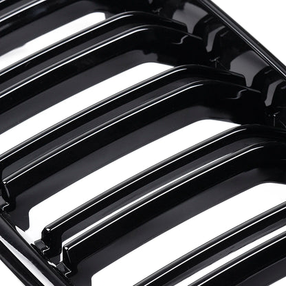 Glossy Black Front Bumper Kidney Double Line Sport Grille For-BMW M2 F87 F22 F23 F24 2014-2018 220i 230i 235i Racing Grilles MPARTS AUTO