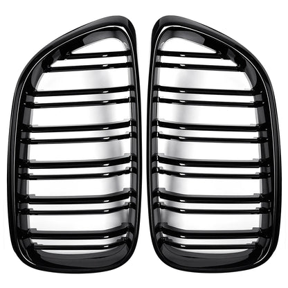 Glossy Black Front Bumper Kidney Double Line Sport Grille For-BMW M2 F87 F22 F23 F24 2014-2018 220i 230i 235i Racing Grilles MPARTS AUTO