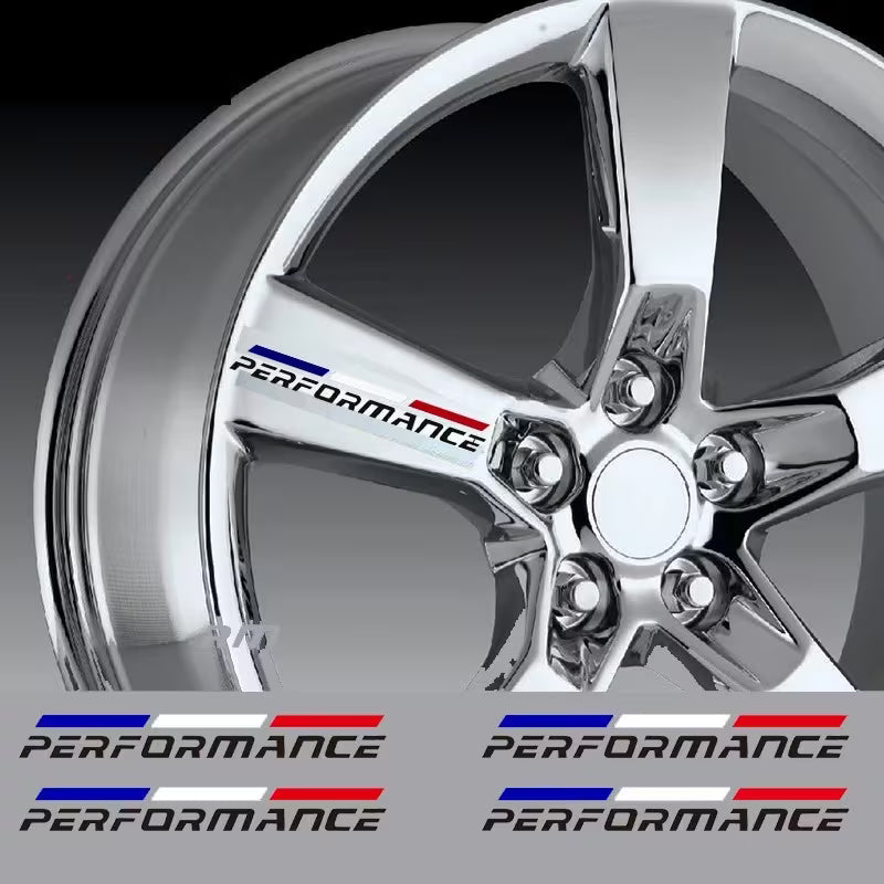LOT DE 4 AUTOCOLLANT PERFORMANCE EN NOIR MPARTS AUTO