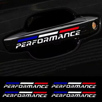 LOT DE 4 AUTOCOLLANT PERFORMANCE EN BLANC MPARTS AUTO
