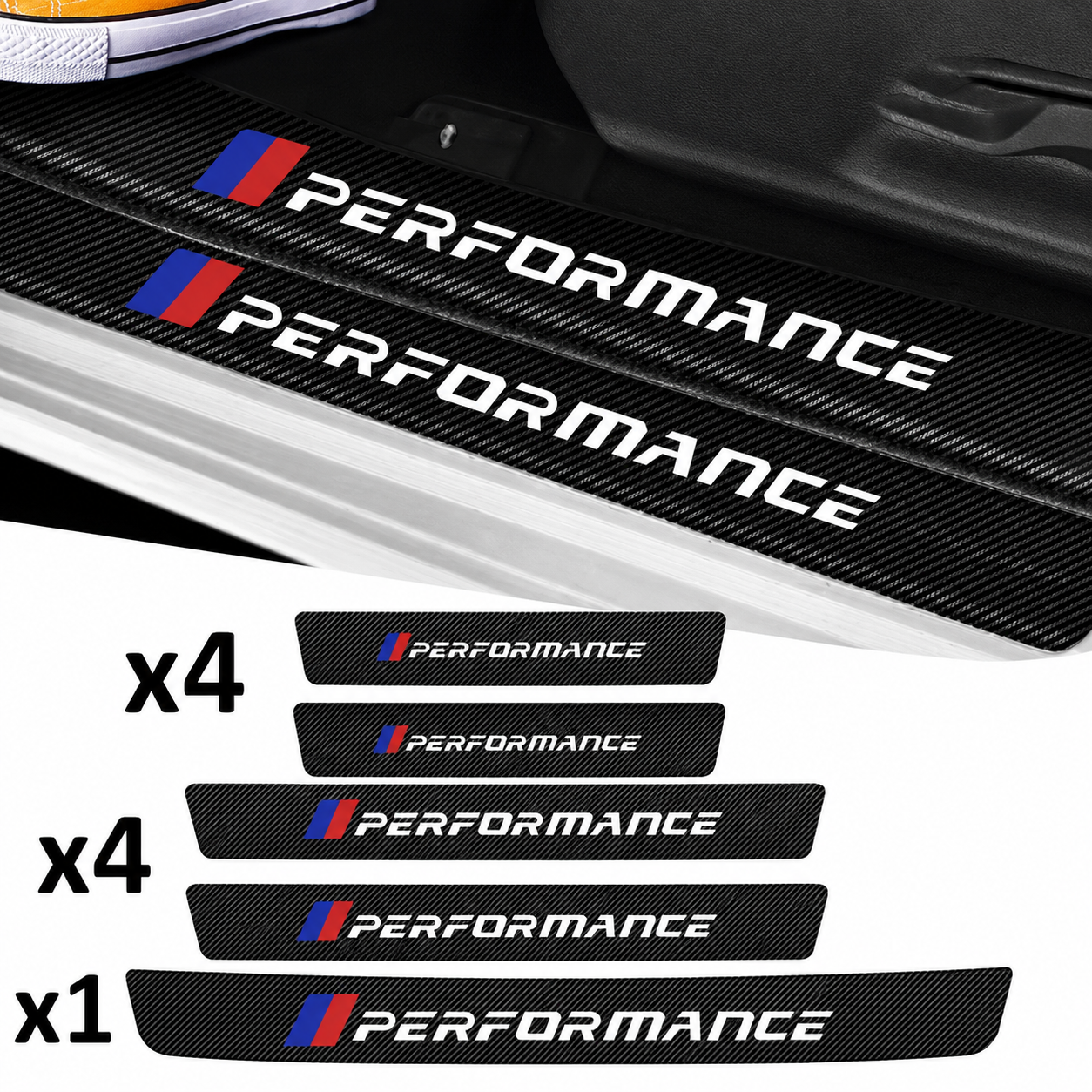 9pcs Autocollants de portière  performance MPARTS AUTO