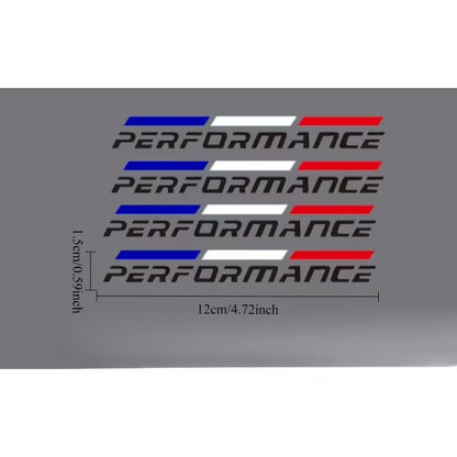 LOT DE 4 AUTOCOLLANT PERFORMANCE EN NOIR MPARTS AUTO