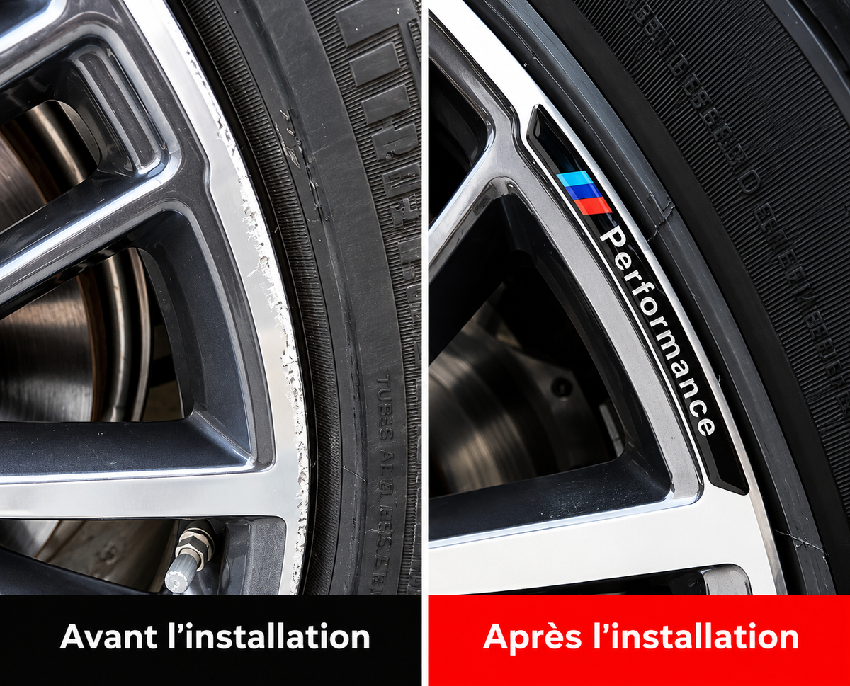 Autocollants de jantes en aluminium avec logo M Performance MPARTS AUTO
