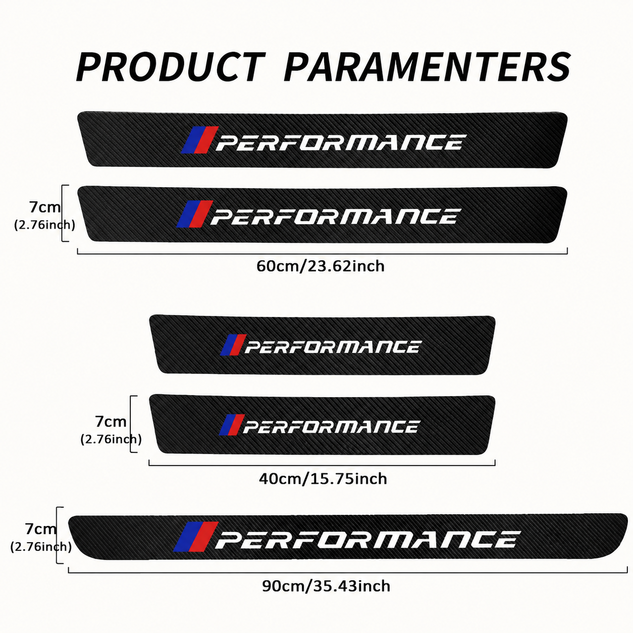 5pcs Autocollants de portière performance MPARTS AUTO