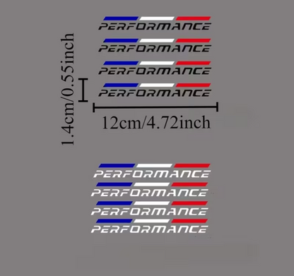 LOT DE 4 AUTOCOLLANT DE JANTE PERFORMANCE EN BLANC MPARTS AUTO