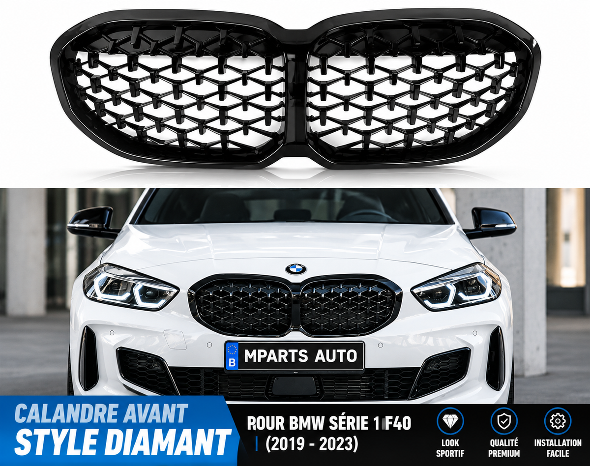 Calandre BMW SERIE 1 2019-2024- Diamant Noir brillant MPARTS AUTO