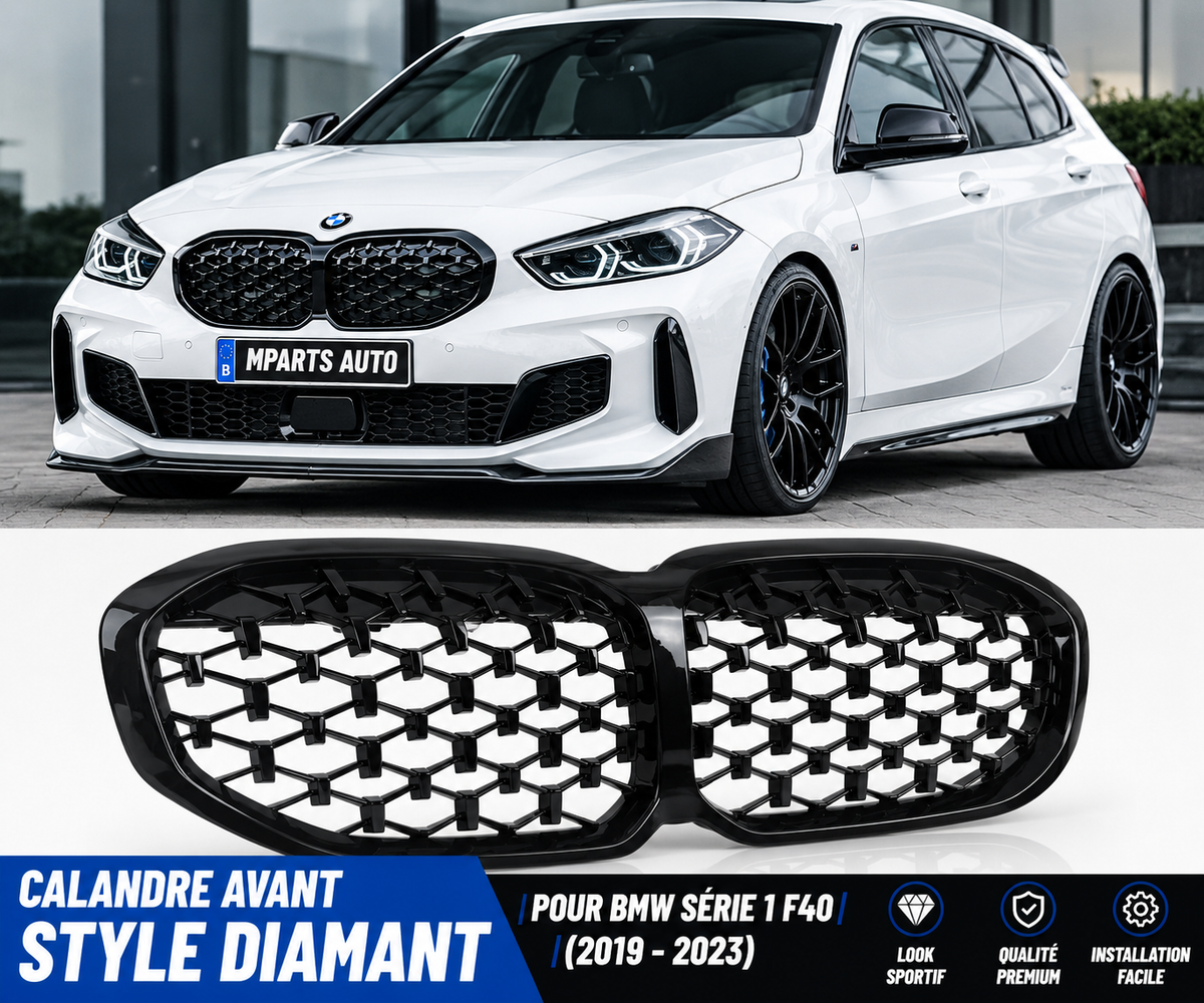 Calandre BMW SERIE 1 2019-2024- Diamant Noir brillant MPARTS AUTO
