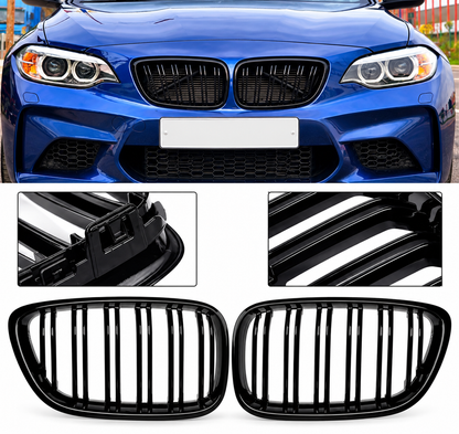 Calandre BMW série 2  F22 F23 F24 F87 2014-2019 - Noir brillant MPARTS AUTO