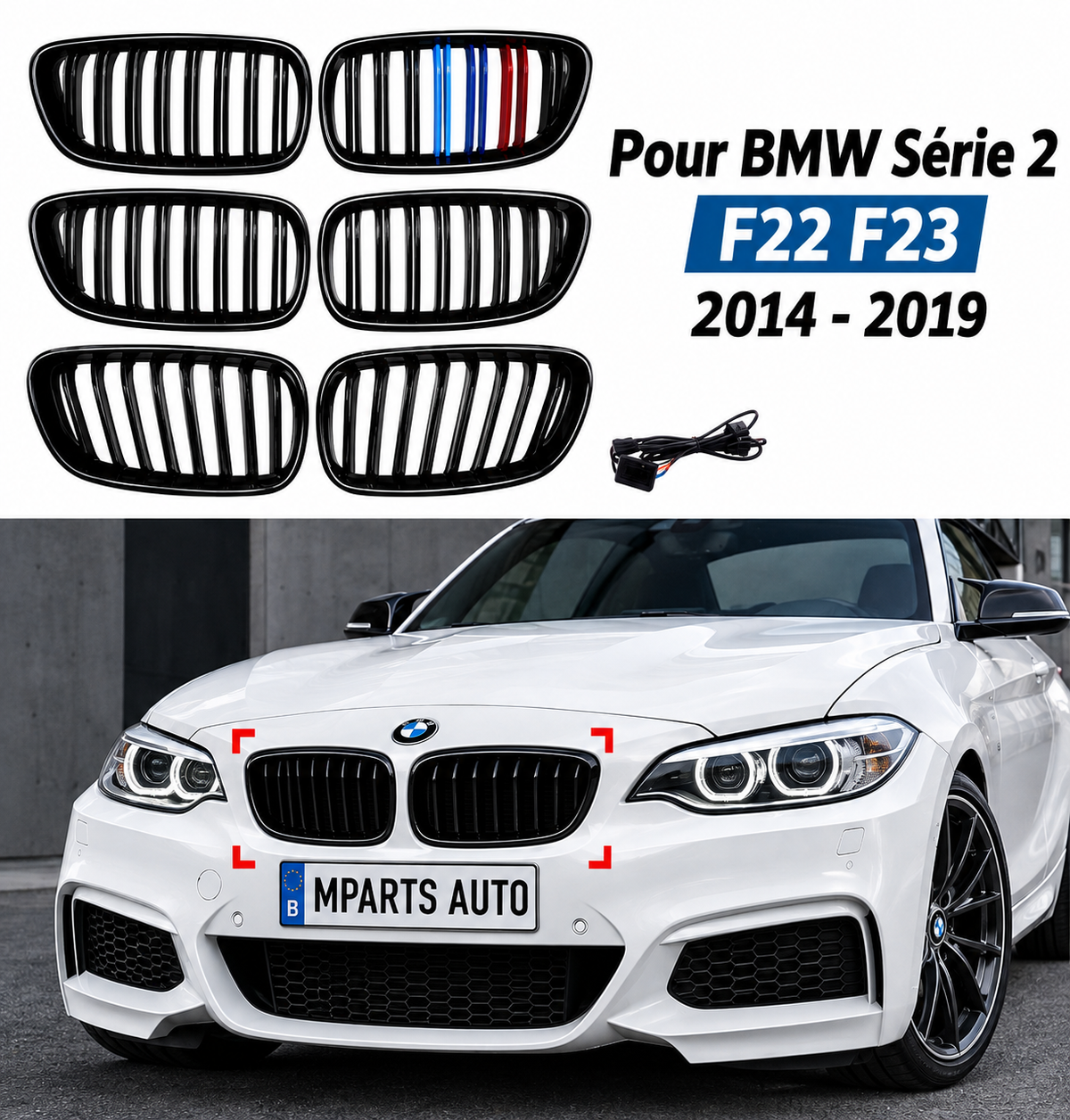 Calandre BMW Série 2 F22 F23 F87 MPARTS AUTO