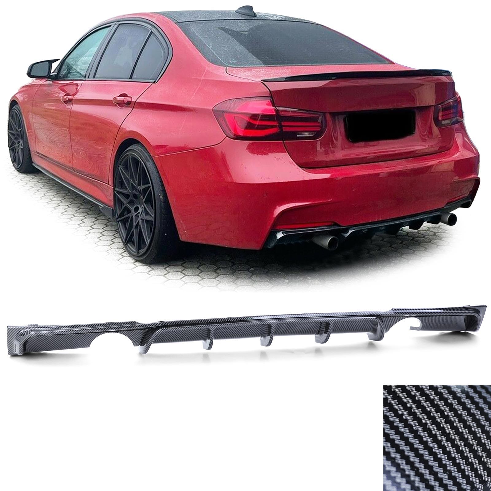 Diffuseur arrière noir brillant pour série 3 f30 f31 (2011-2019) MPARTS AUTO