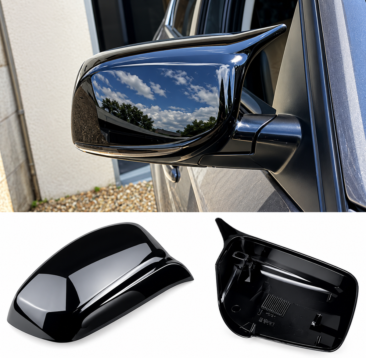 Coque de rétroviseur en carbone/noir BMW série 5 E60 E61 E63 E64 2003-2007 MPARTS AUTO