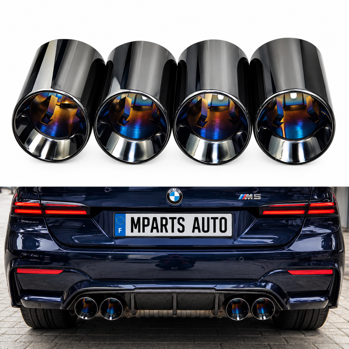 Lot de 4 Embout d'échappement MPARTS AUTO