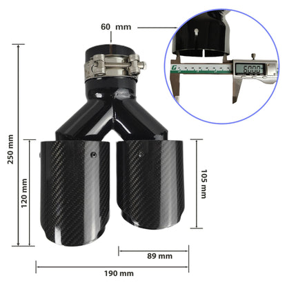 Embout d'échappement double sortie - Carbone