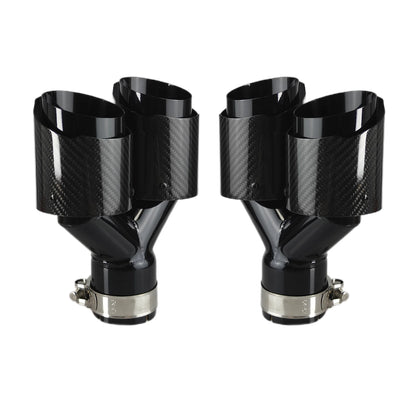 Embout d'échappement double sortie - Carbone