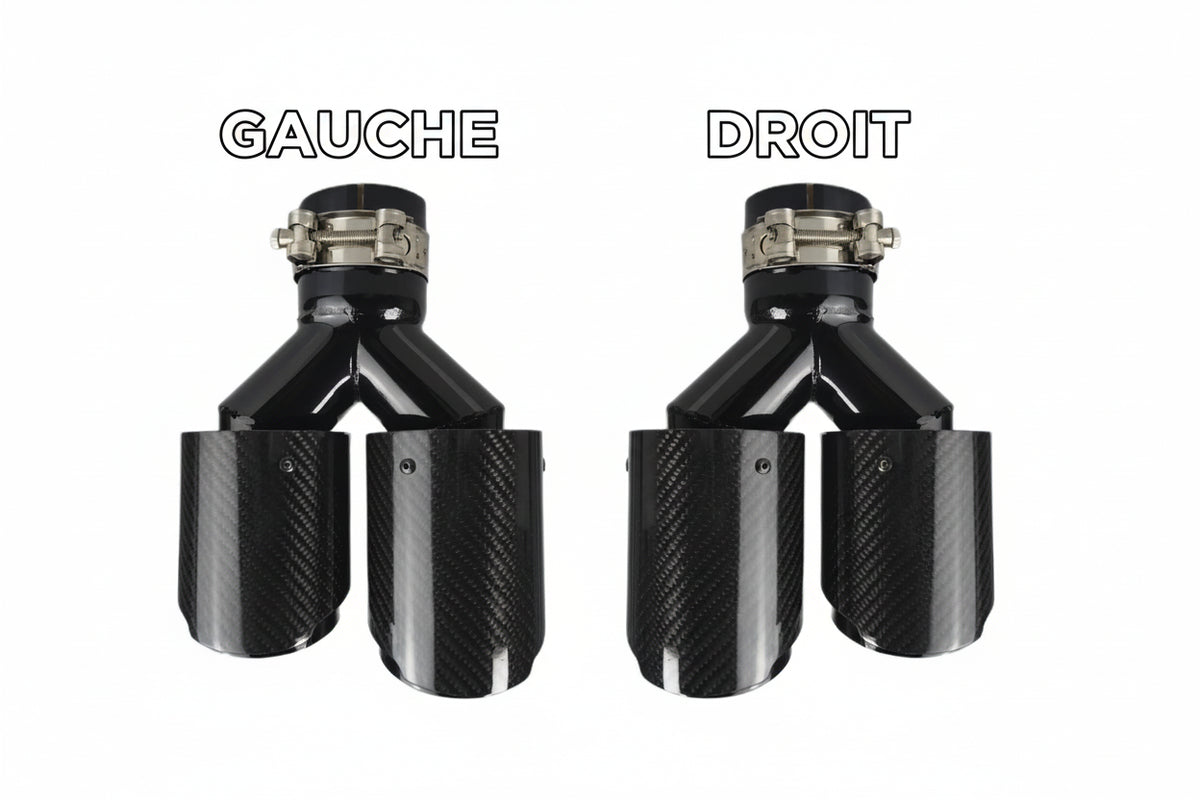 Embout d'échappement double sortie - Carbone