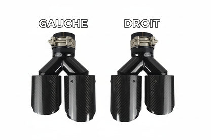 Embout d'échappement double sortie - Carbone