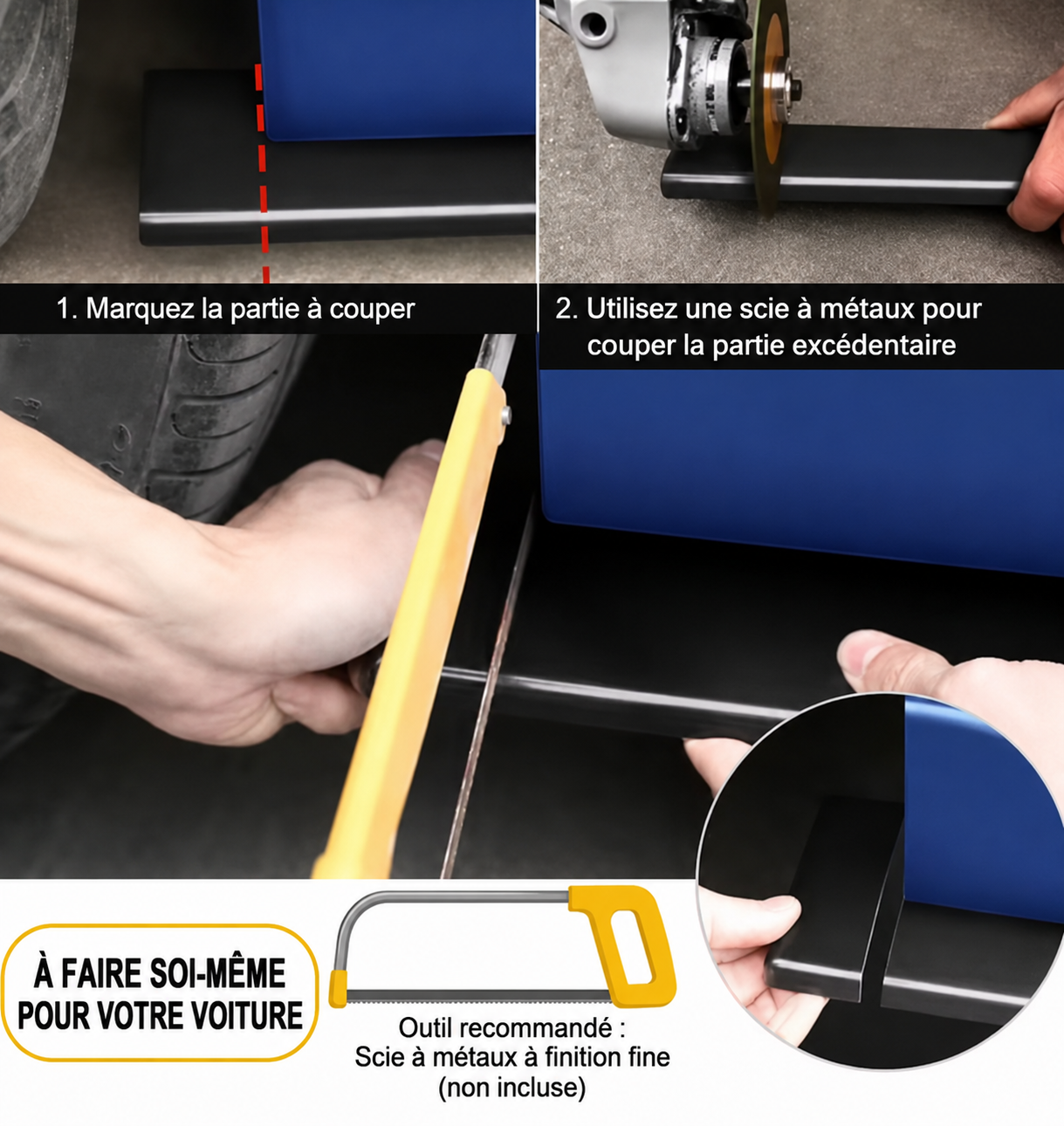 Extension de jupe latérale en noir brillant universelle MPARTS AUTO