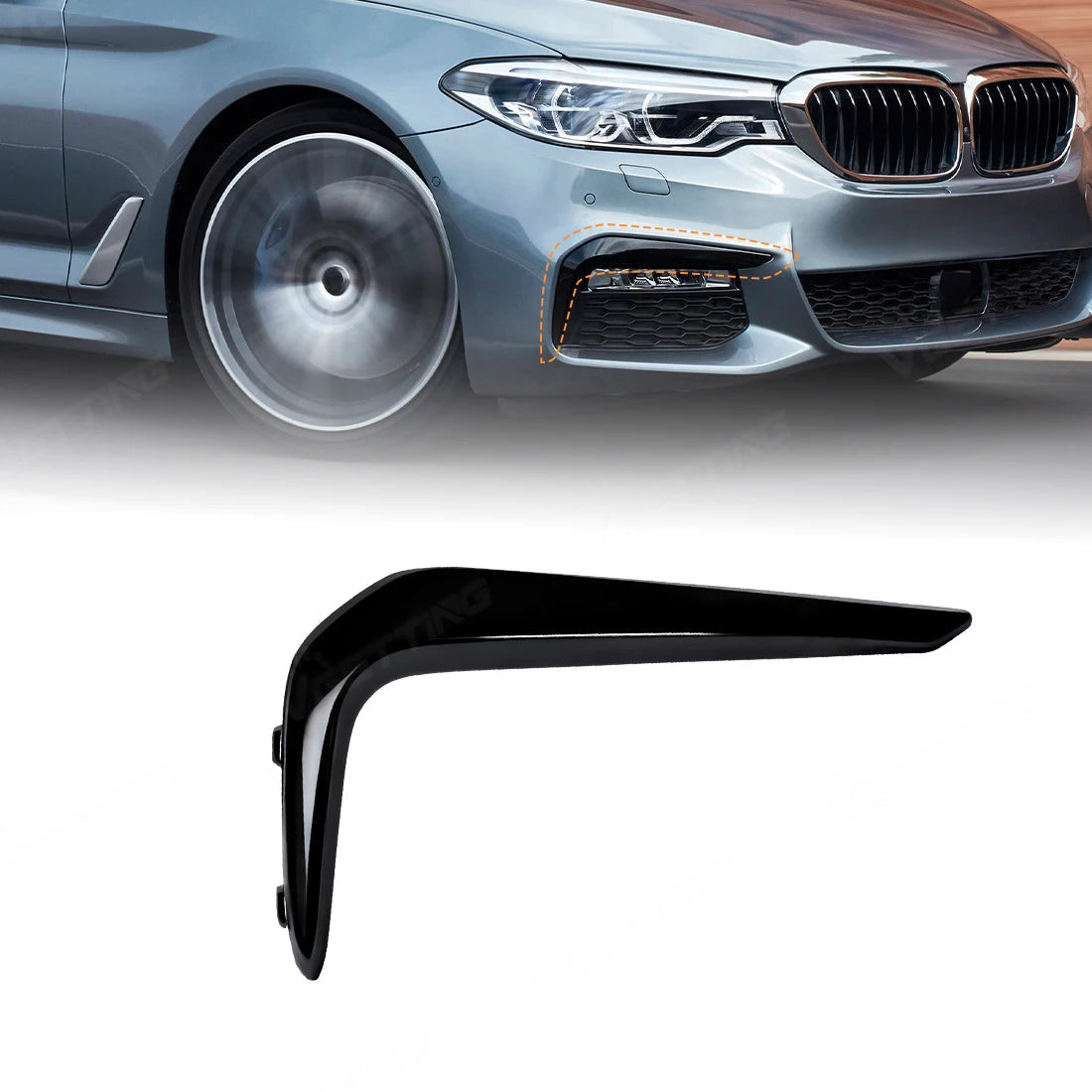 Garnitures de feux antibrouillard avant pour BMW Série 5 G30 G31 G38 M Sport 2018 - 2020
