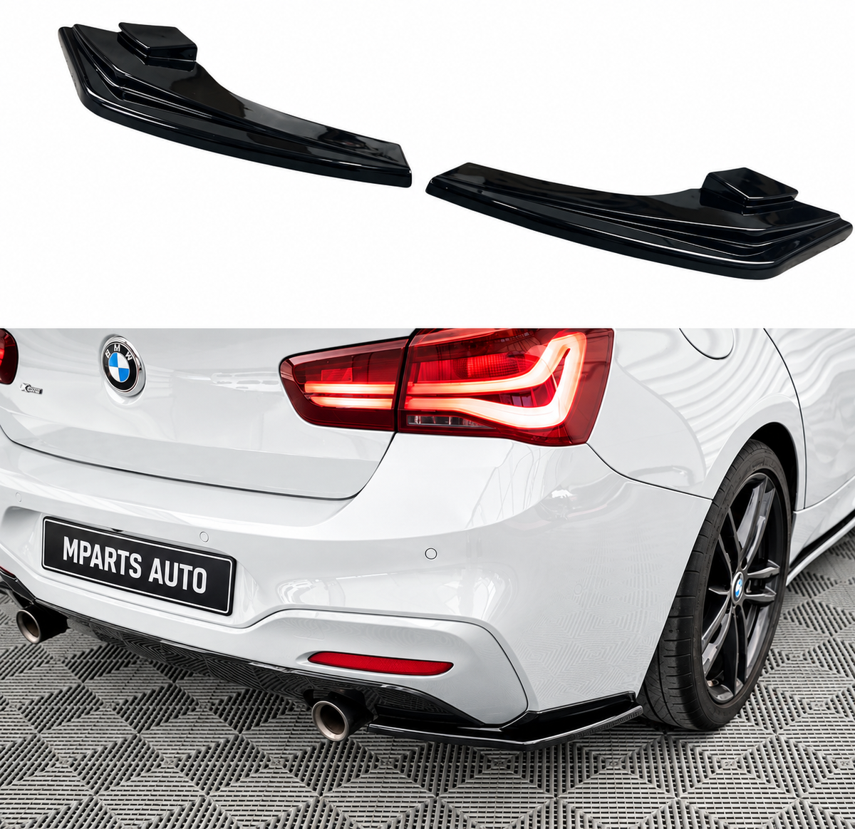 Garnitures de pare-chocs arrière BMW série 1 F20 F21  2015-2019 -  Noir brillant MPARTS AUTO