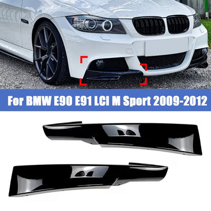 Kit de lame avant en noir brillant pour bmw série 3 e90 e91 2009-2012 MPARTS AUTO