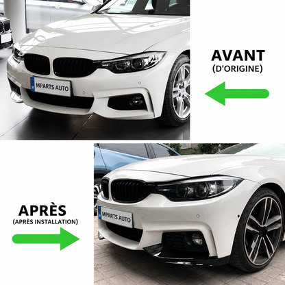 Kit de lame avant en noir brillant pour bmw série 4 F32 F33 F36 MPARTS AUTO