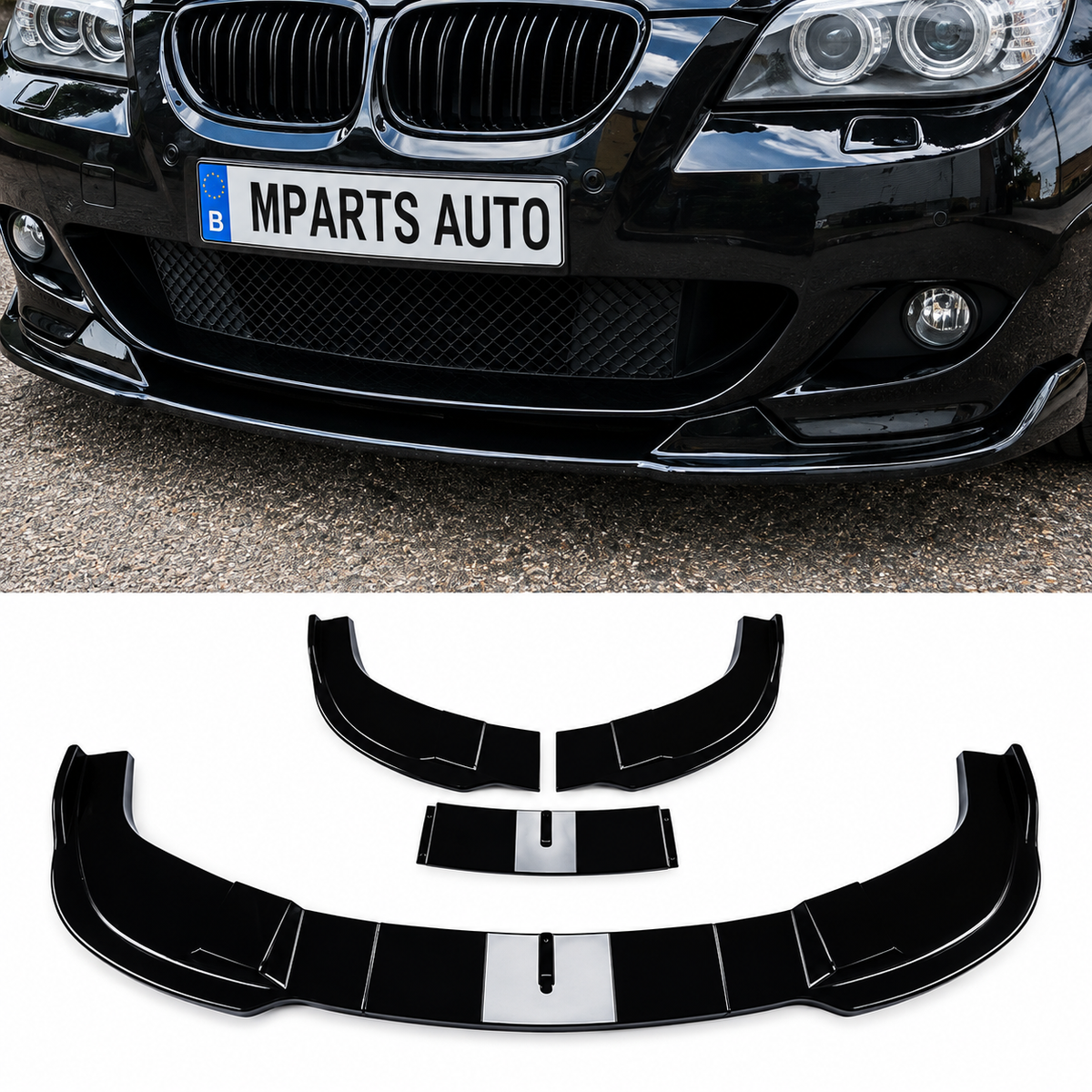 Lame avant BMW Série 5 E60 E61 M Sport 2004-2010 - Noir Brillant MPARTS AUTO