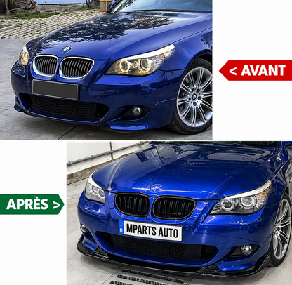 Lame avant BMW Série 5 E60 E61 M Sport 2004-2010 - Noir Brillant MPARTS AUTO