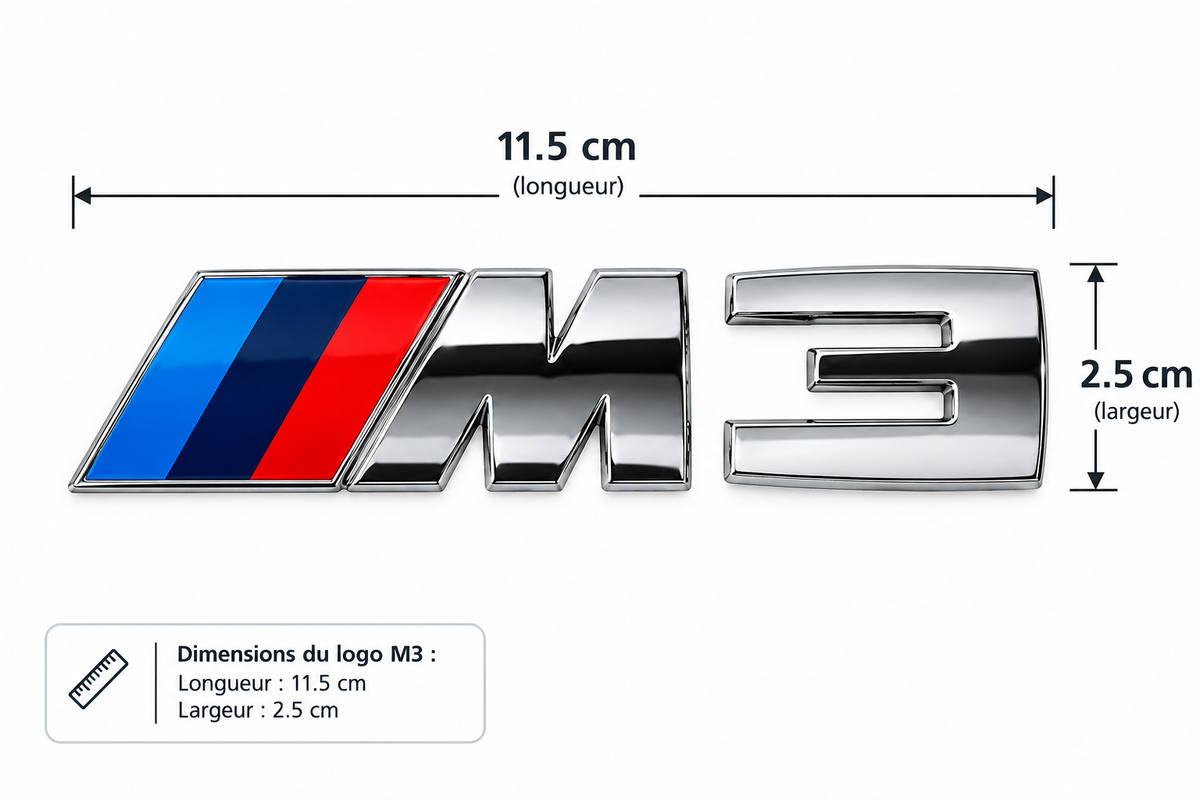 Logo Emblème M3 BMW pour coffre – Chrome MPARTS AUTO