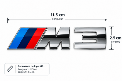 Logo Emblème M3 BMW pour coffre – Chrome MPARTS AUTO
