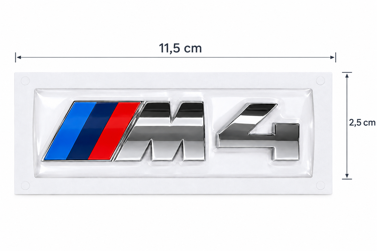 Logo Emblème M4 BMW pour coffre – Chrome MPARTS AUTO
