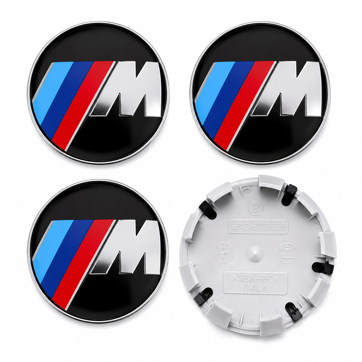 Logo BMW 4 caches moyeux en couleur M 68mm MPARTS AUTO